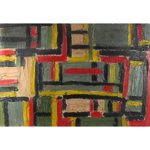21 - After Piet Mondrian - Abstract composition, impasto oil on canvas, mounted and framed, 98cm x 68cm