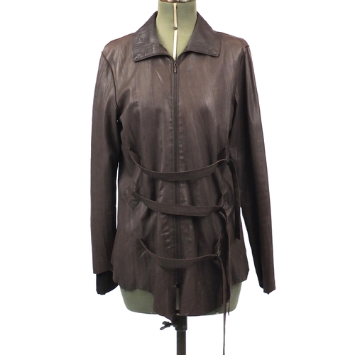 2445 - Jean Paul Gaultier Femme Tejido leather jacket, size 10