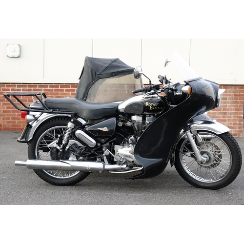 2003 - 2010 Royal Enfield Bullet Electra CL EFI 500cc motorbike with side car, 9263 recorded miles, registe... 