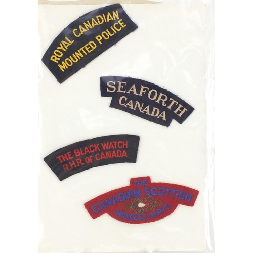 226 - Predominantly Canadian and Irish Military interest cloth patches, including The Royal Canadian Regim... 