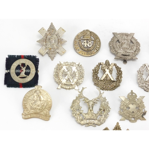 214 - Military interest cap badges including Coppercliff Highlanders and 48th Highlanders of Canada