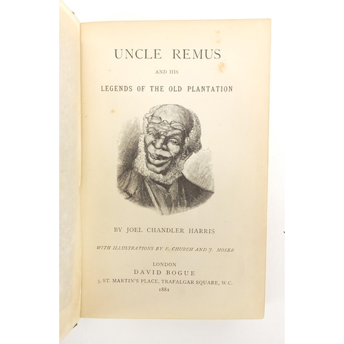 151 - Uncle Remus and His legends of the Old Plantation, 19th century hardback book by Joel Chandler Harri... 