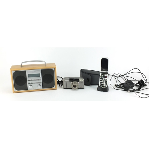 454 - Electricals comprising a Roberts radios, Doro mobile phone and a Canon Z115 camera