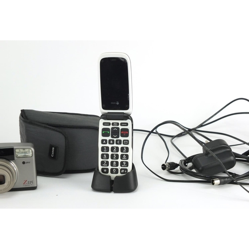 454 - Electricals comprising a Roberts radios, Doro mobile phone and a Canon Z115 camera