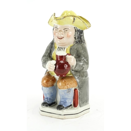 497 - 19th century Staffordshire pottery Toby jug, 25cm high
