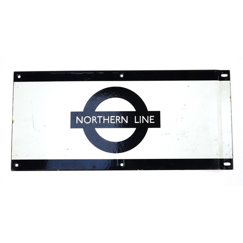 102 - Railwayana interest Northern line enamel sign, 50cm x 23cm