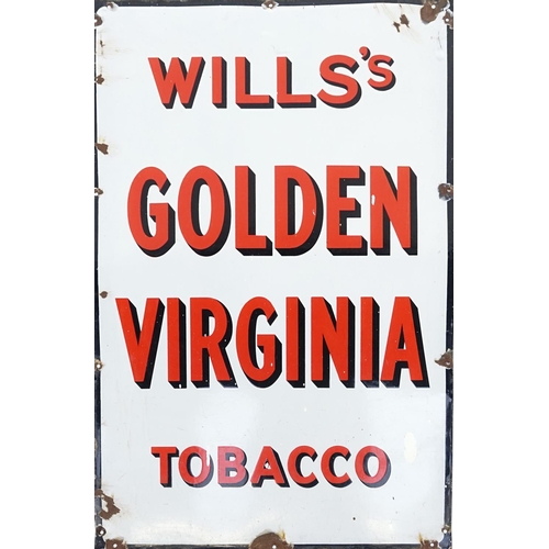 114 - Will's Golden Virginia tobacco enamel advertising sign, 92cm x 61cm