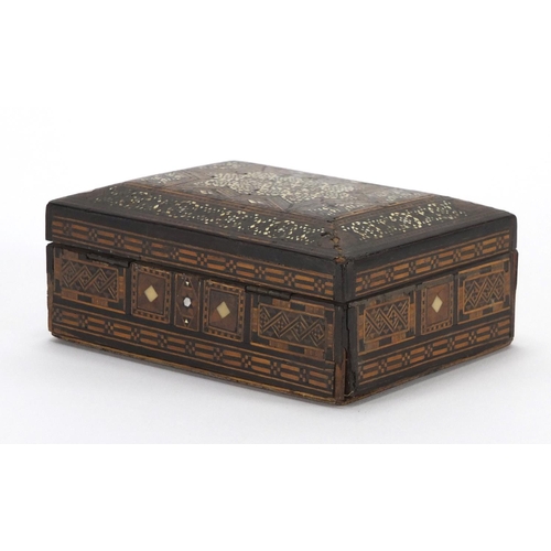 157 - Vizagapatam box with micro mosaic inlay, 14cm wide