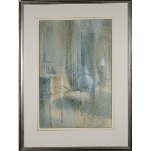 894 - Pauline Fazakerley - Peaceful afternoon, Polesden Lacey, watercolour, inscribed At the Mall gallery ... 