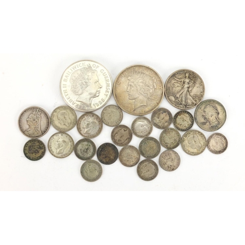 629 - Mostly British pre decimal coinage including silver examples