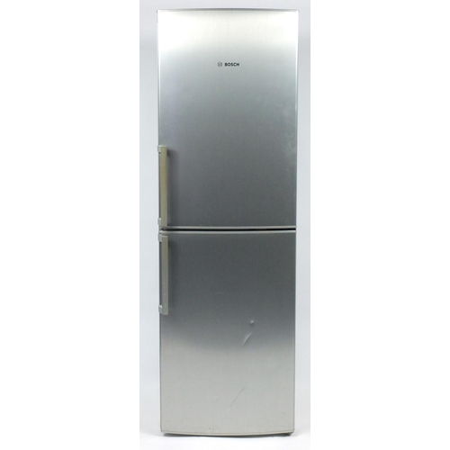 31 - Silver Bosch fridge freezer, 186cm high