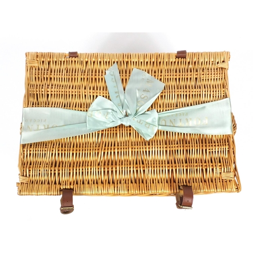 82 - Fortnum & Mason wicker basket, 40cm H x 56cm W x 40cm D