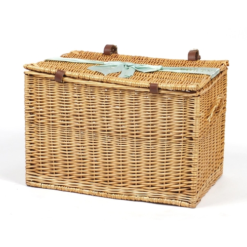 82 - Fortnum & Mason wicker basket, 40cm H x 56cm W x 40cm D