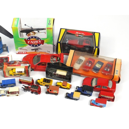 230 - Vintage and later toys, some die cast including Polistil, Bburago Back to the Future car and Thunder... 