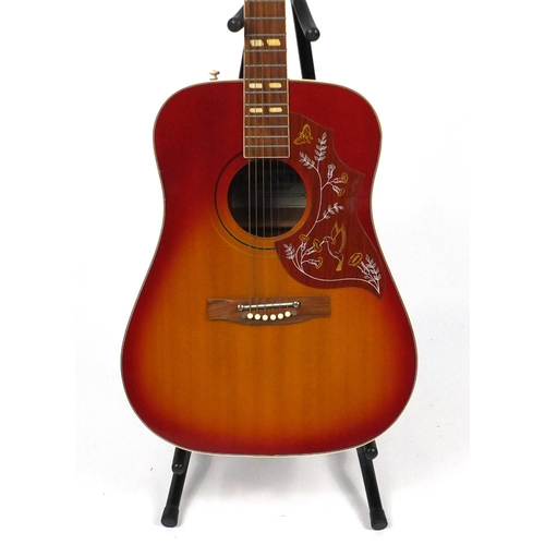 145 - Laramie six string acoustic guitar, model number 9714, 105cm high