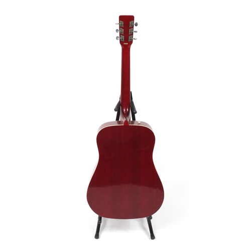 145 - Laramie six string acoustic guitar, model number 9714, 105cm high