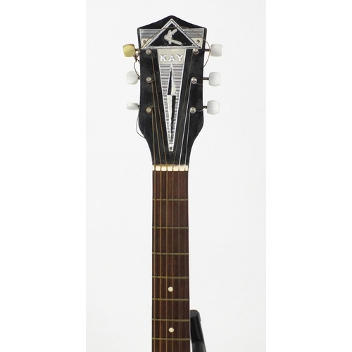 144 - Kay Brian Sopher six string acoustic guitar, stamped L5387 to the inside, 109cm high