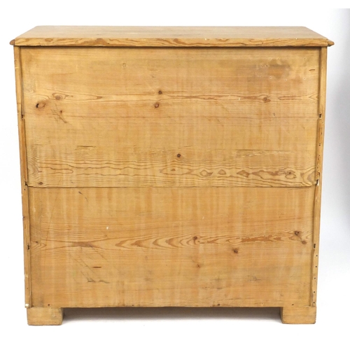 16 - Pine secretaire four drawer chest, 105cm H x 108cm W x 51cm D