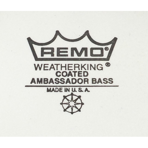 152 - Two Remo Weatherking powerstroke 3 bass drums, 58cm in diameter