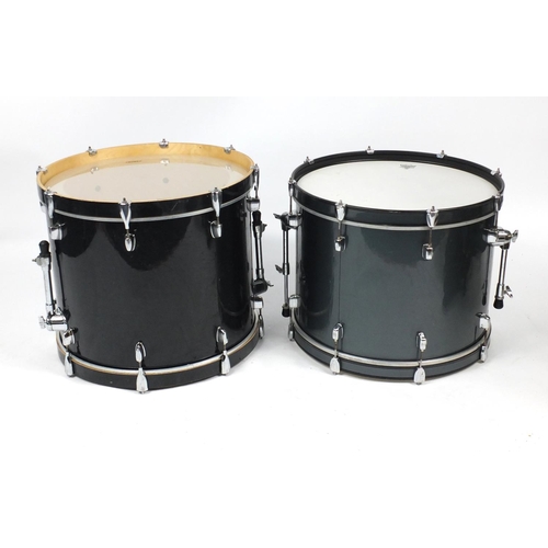 152 - Two Remo Weatherking powerstroke 3 bass drums, 58cm in diameter