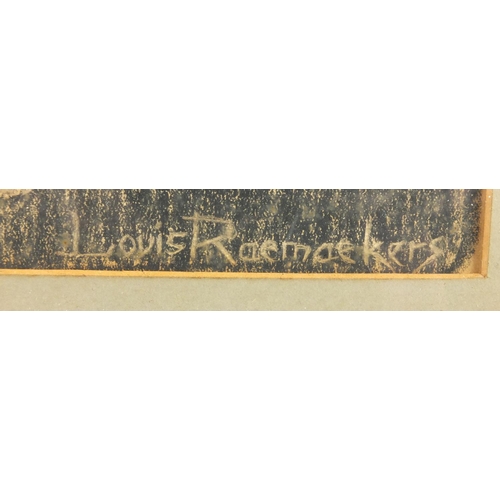 887 - Louis Raemaekers - The Downfall of Racism Militarism and Bolshevism, charcoal, inscribed label verso... 