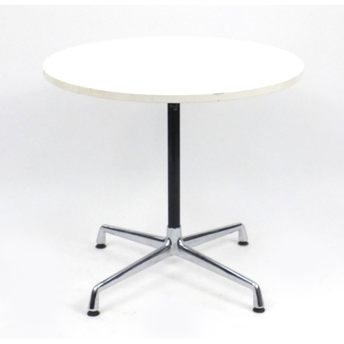 2046 - Charles Eames Vitra dining table with legs, 72cm high x 80cm in diameter