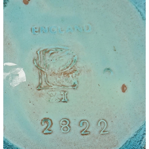 535 - Pilkingtons Royal Lancastrian pottery vase having a mottled glaze, impressed factory marks and numbe... 