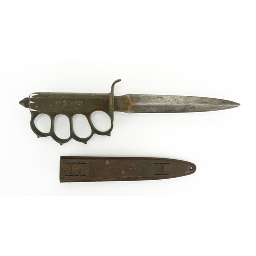 266 - American Military interest First World War LF & C trench fighting knife, impressed US 1918 L.F & C-1... 