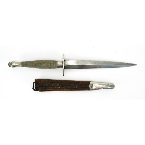 269 - Fairbairn Sykes fighting knife with scabbard, reputably carried on Bruneval Raid Prince Smith and St... 