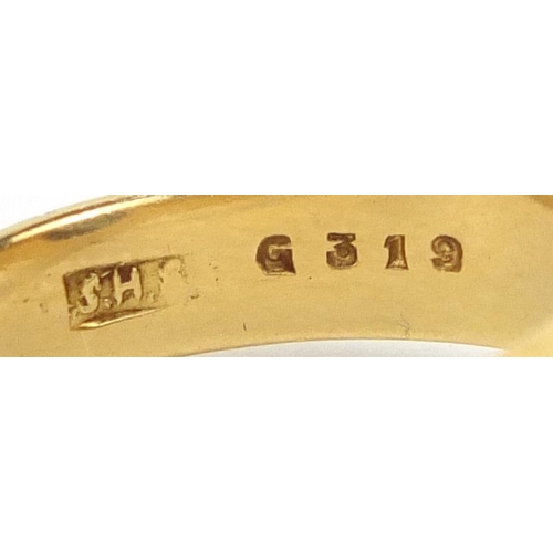 675 - 18ct gold diamond solitaire ring, indistinct makers mark, London 1965, size S, approximate weight 7.... 