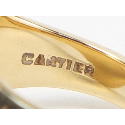 698 - Cartier 14ct gold signet ring with initials G W M, size H, approximate weight 8.5g