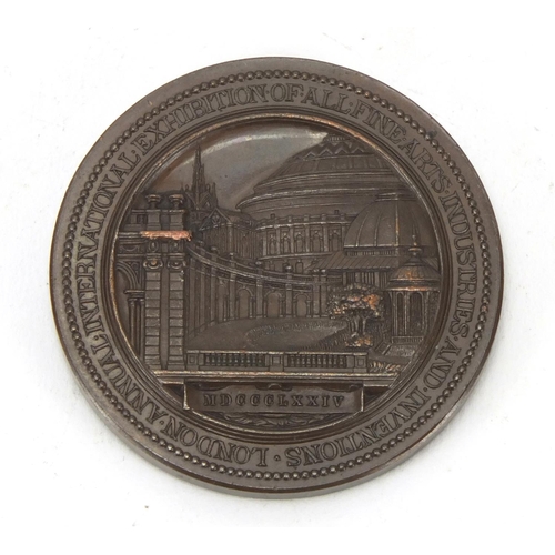 617 - London Annual International Exhibition of the Fine Arts Industries and Inventions bronze medallion, ... 