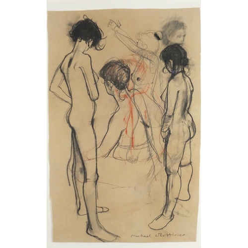 892 - Michael Whittlesea - Life drawing of nude figures, charcoal and chalk, exhibited at The Pastsel Soci... 