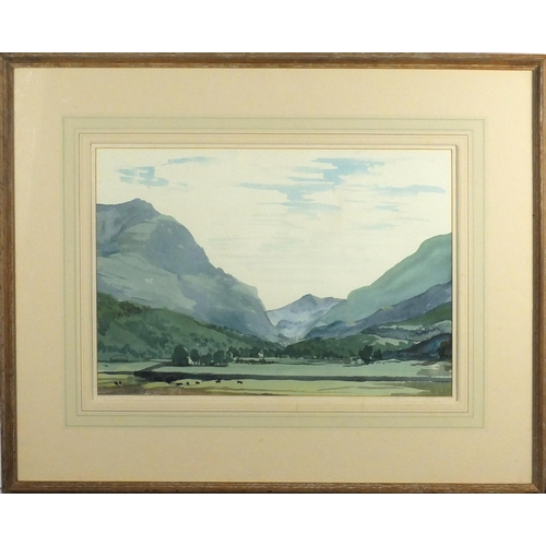 965 - William Dring '73 - Llanberis Pass, watercolour, signed and inscribed WRS Galleries label verso, mou... 