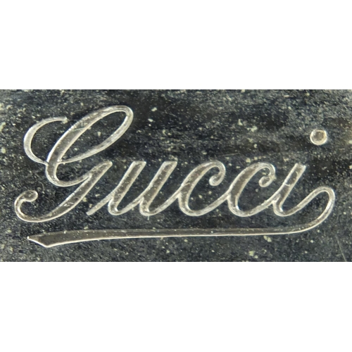 2249 - Vintage Gucci black leather handbag, 34cm wide