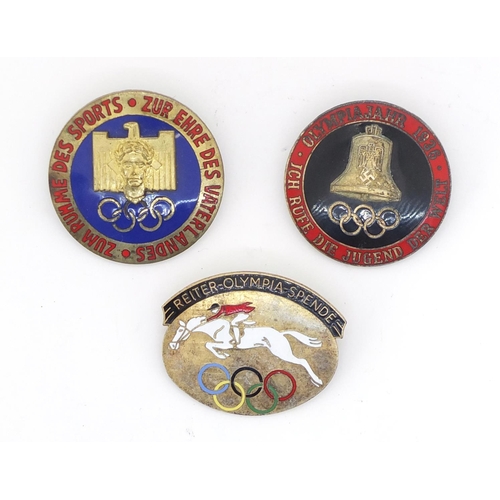88 - Three German Olympic enamel badges