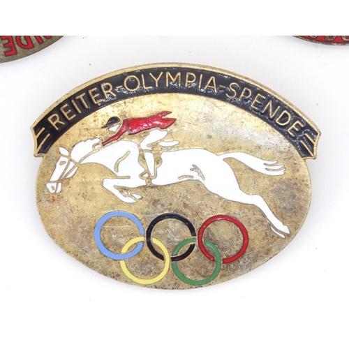 88 - Three German Olympic enamel badges