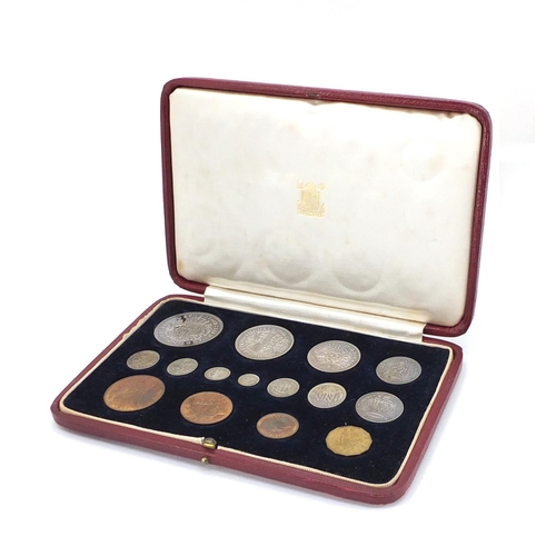 158 - George VI 1937 specimen coin set by The Royal Mint, housed in a velvet and silk lined tooled leather... 