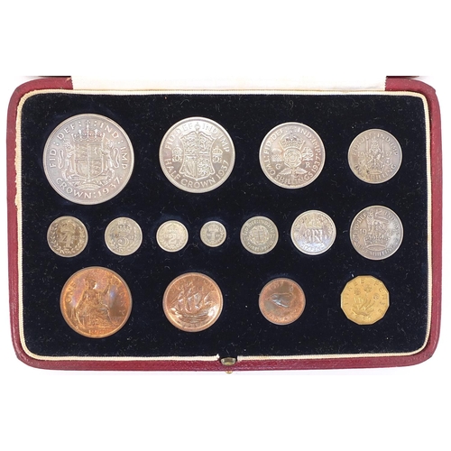 158 - George VI 1937 specimen coin set by The Royal Mint, housed in a velvet and silk lined tooled leather... 