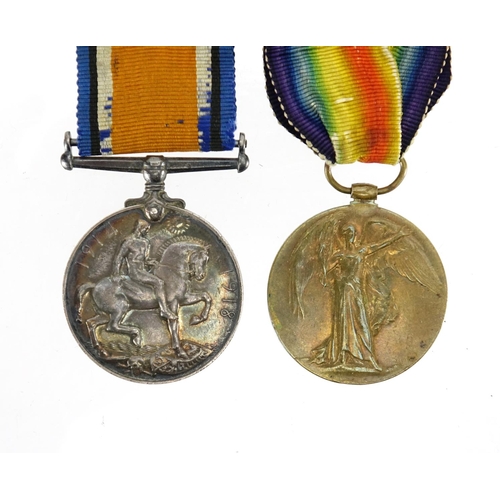 195 - British Military World War I pair awarded to 202518PTE.G.S.BROWN.LABOURCORPS