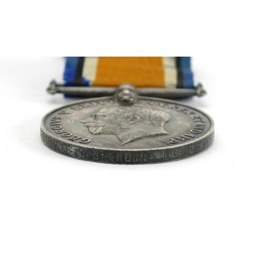 195 - British Military World War I pair awarded to 202518PTE.G.S.BROWN.LABOURCORPS