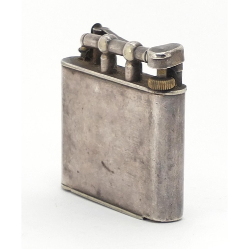 51 - Dunhill silver plated combination lighter/compact, 6cm high