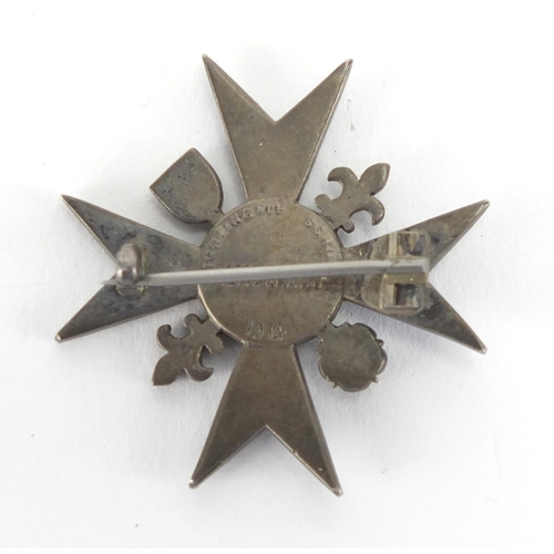 228 - World War I Nightingale School of nursing enamel badge, engraved Alice M Mate