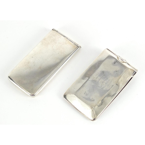 648 - Victorian silver matchbox case and a rectangular silver vesta, the largest 8.5cm in length, approxim... 