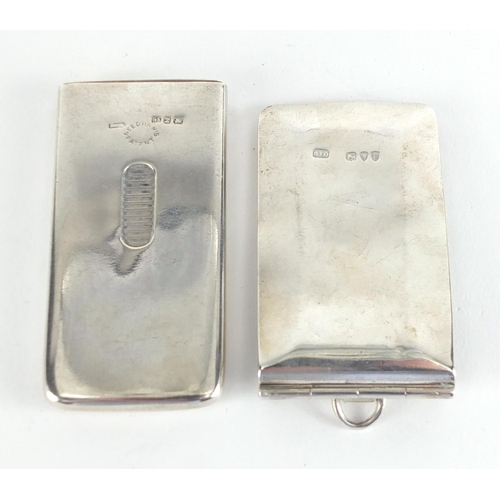 648 - Victorian silver matchbox case and a rectangular silver vesta, the largest 8.5cm in length, approxim... 