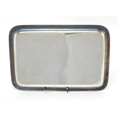 629 - Rectangular silver tray with engine turned decoration, by James Dixon & Sons, Sheffield 1915, 28cm x... 