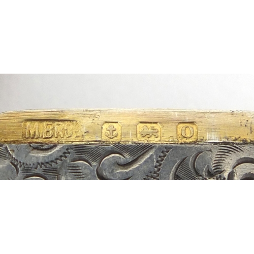 615 - Five rectangular silver vesta's with engraved floral decoration, Birmingham hallmarks, the largest 4... 