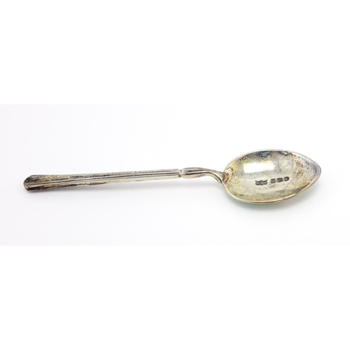638 - Set of six silver and enamel teaspoons by Turner & Simpson Ltd. Birmingham 1935, housed in a velvet ... 
