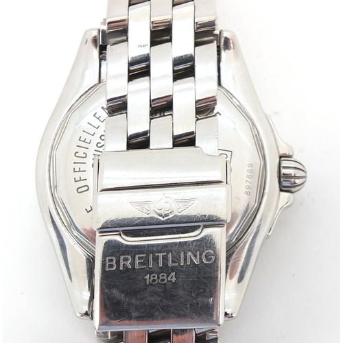 830 - Gentleman's Breitling chronometer Cockpit Two stainless steel wristwatch, with day date Mother of Pe... 