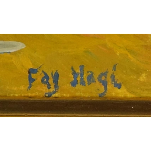 1007 - Impressionist landscape, oil, bearing a signature possibly Fay Hagi and stamp verso, mounted and fra... 